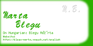 marta blegu business card